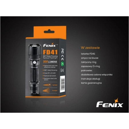 Latarka diodowa Fenix FD41 w zestawie z akumulatorem USB 2600 mAh